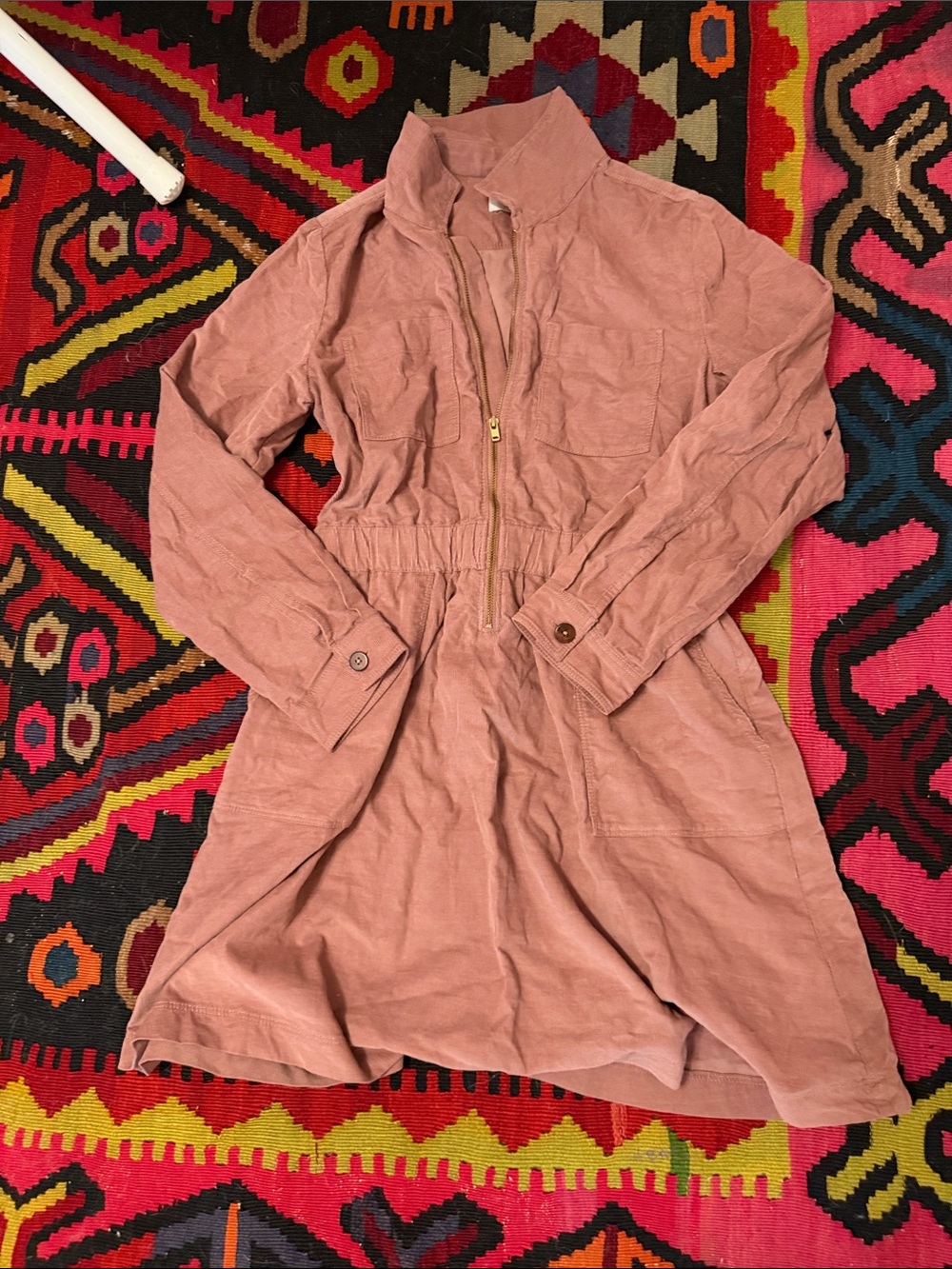 Crewcuts Mauve Pink Long Sleeve Zip Front Dress